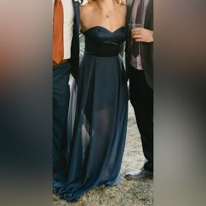 navy blue two piece bridesmaid dress 10 - see description!